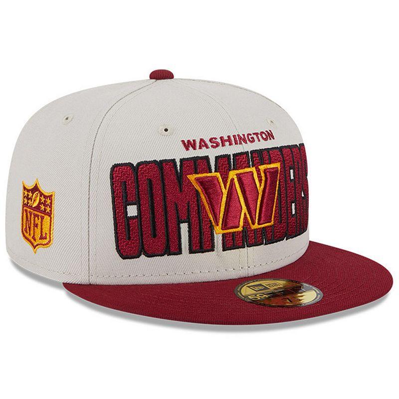 Men's New Era Stone/Burgundy Washington Commanders 2023 NFL Draft 9FIFTY Snapback Adjustable Hat Product Image