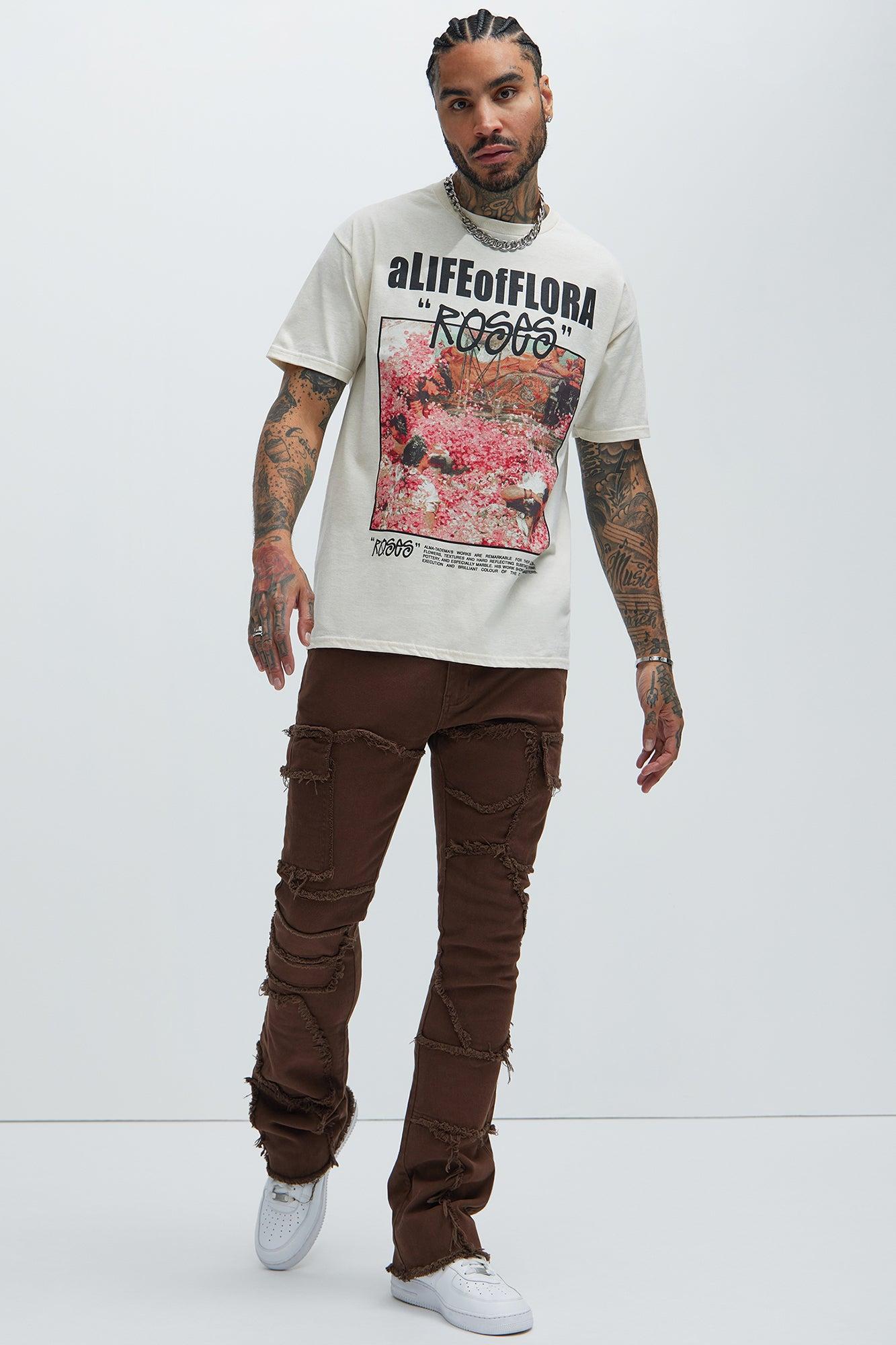 A Life Of Flora Short Sleeve Tee - Tan Product Image