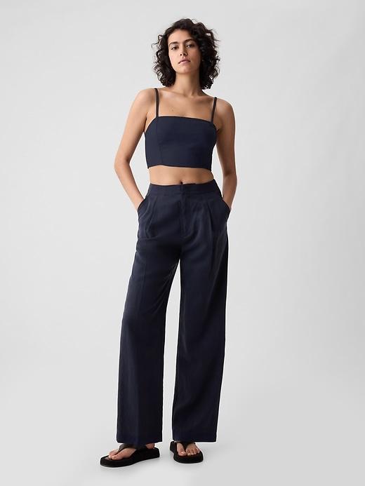 Linen-Cotton Cropped Tube Top Product Image