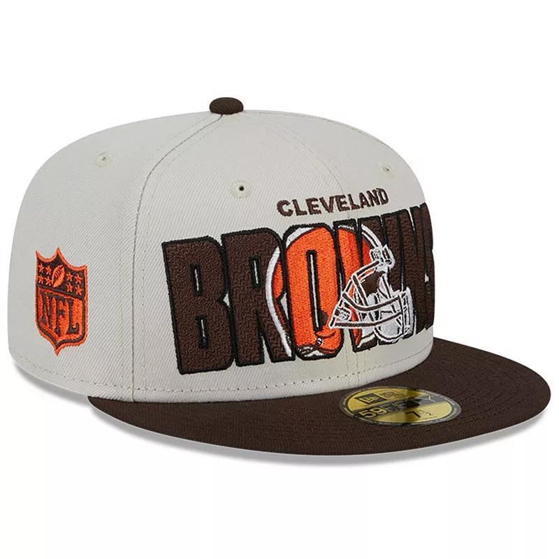 Mens New Era Stone Cleveland Browns 2023 Nfl Draft On Stage 59FIFTY Fitted Hat - Stone Product Image