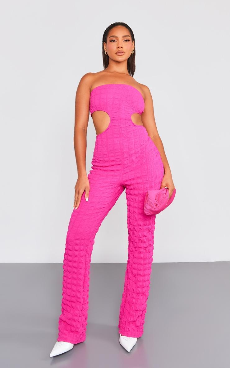 Fuschia Bubble Textured Tube Jumpsuit Product Image