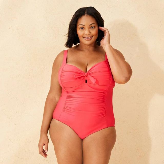 Womens Shirred Full Coverage One Piece Swimsuit - Shade & Shore Product Image