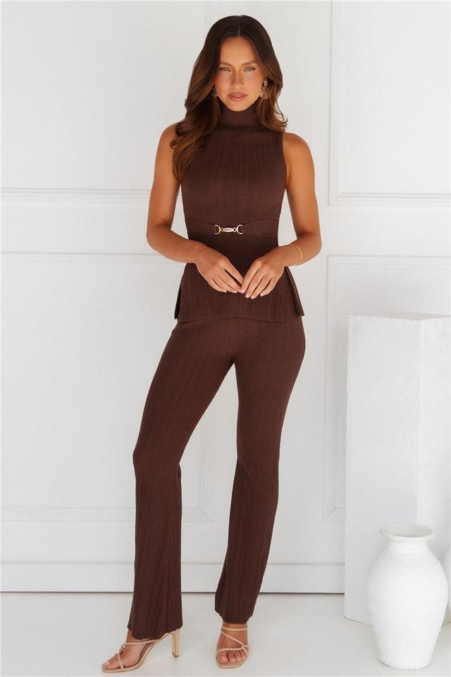 Star Power Ribbed Pants Brown Product Image