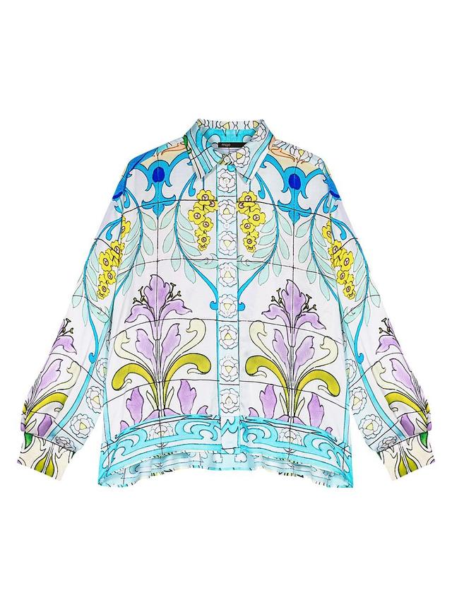 Womens Satin-Effect Shirt Product Image