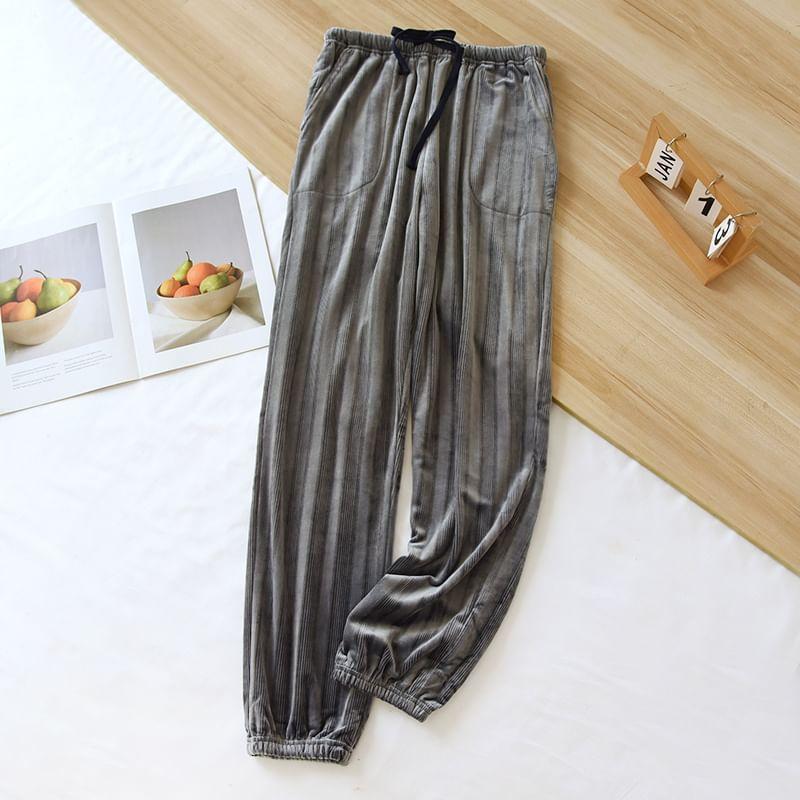 Couple Matching Drawstring Waist Striped Pajama Pants (Various Designs) Product Image