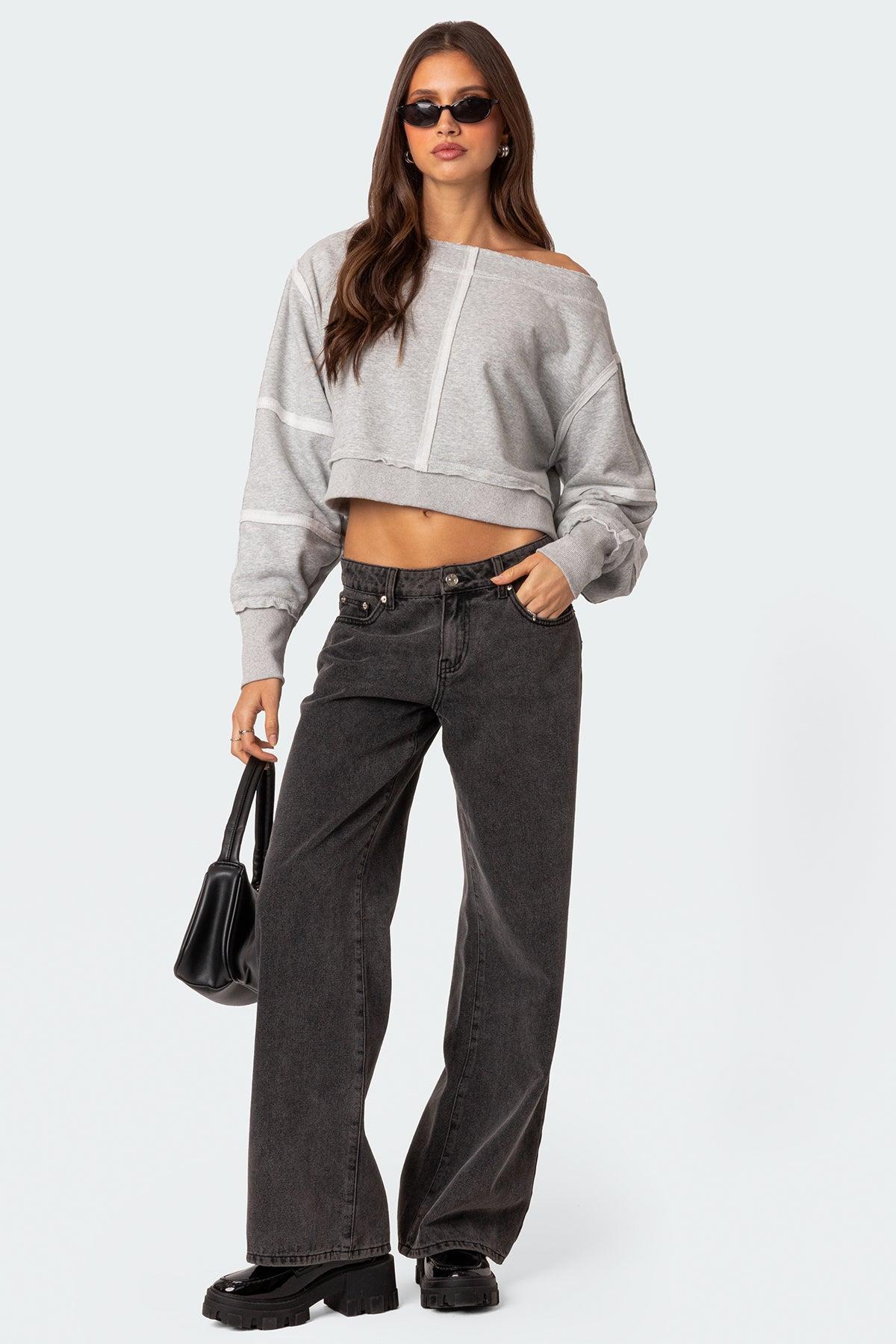 Inside Out Cropped Sweatshirt Product Image