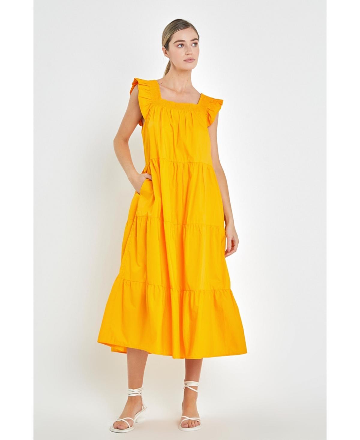 English Factory Womens Ruffle Detail Midi Dress Product Image