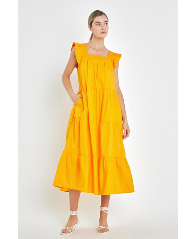 English Factory Womens Ruffle Detail Midi Dress Product Image