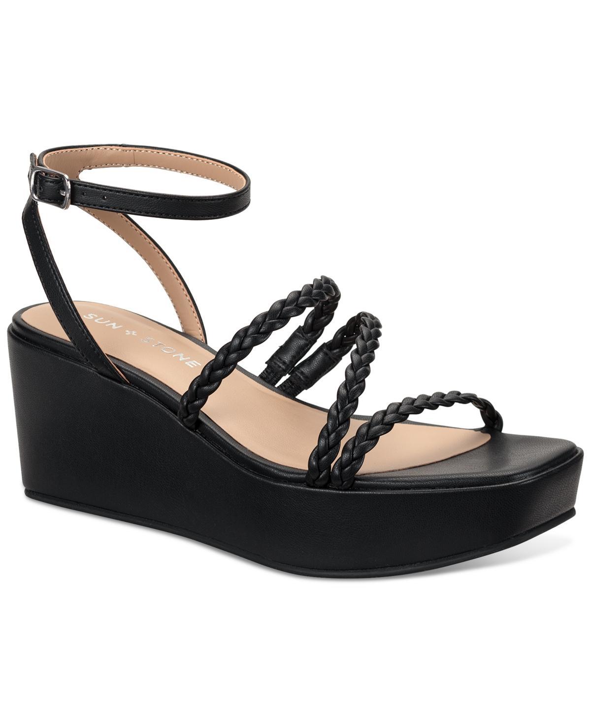 Sun + Stone Womens Alyssaa Strappy Platform Wedge Sandals, Created for Macys Product Image