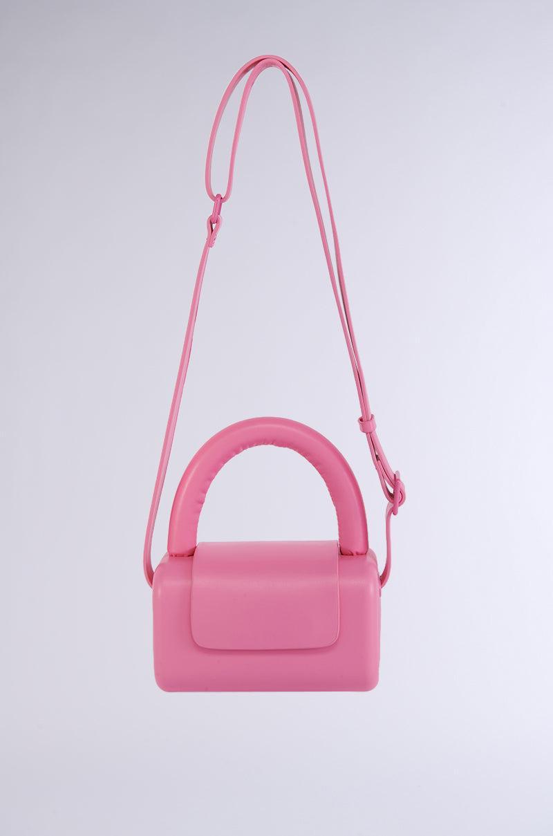 EVERLY HARDSHELL PINK FAUX LEATHER PURSE Product Image