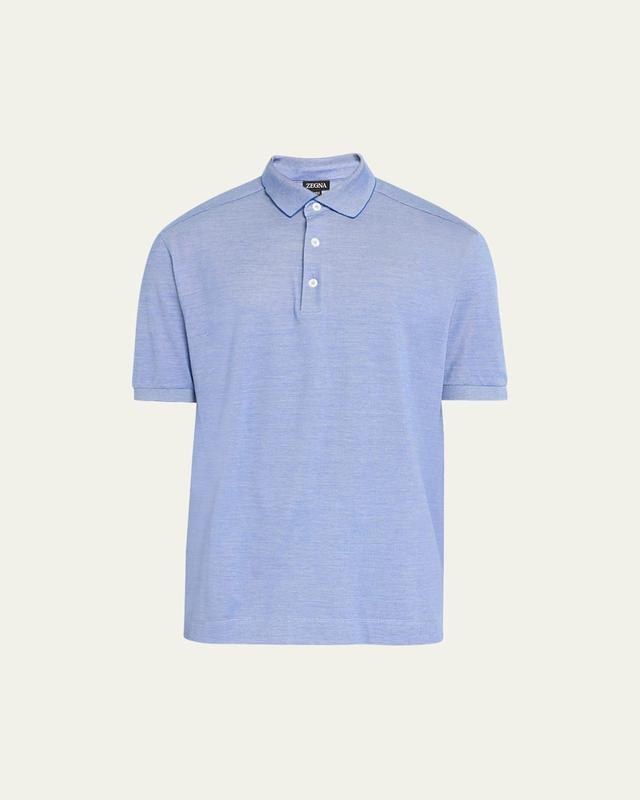 Mens Cotton-Silk Polo Shirt Product Image