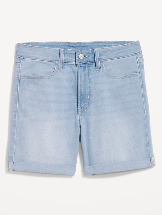 High-Waisted Wow Jean Shorts -- 5-inch inseam Product Image