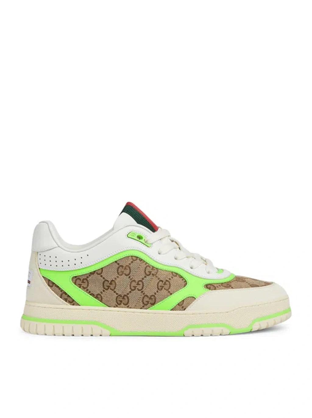 GUCCI Re-web Panelled Sneakers In Nude & Neutrals Product Image