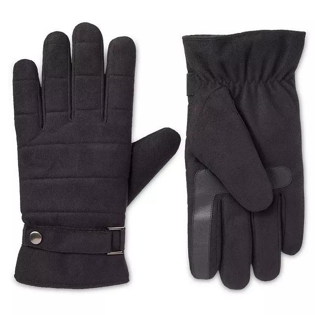 Mens isotoner Quilted Microsuede Water Resistant and Touchscreen Gloves Product Image