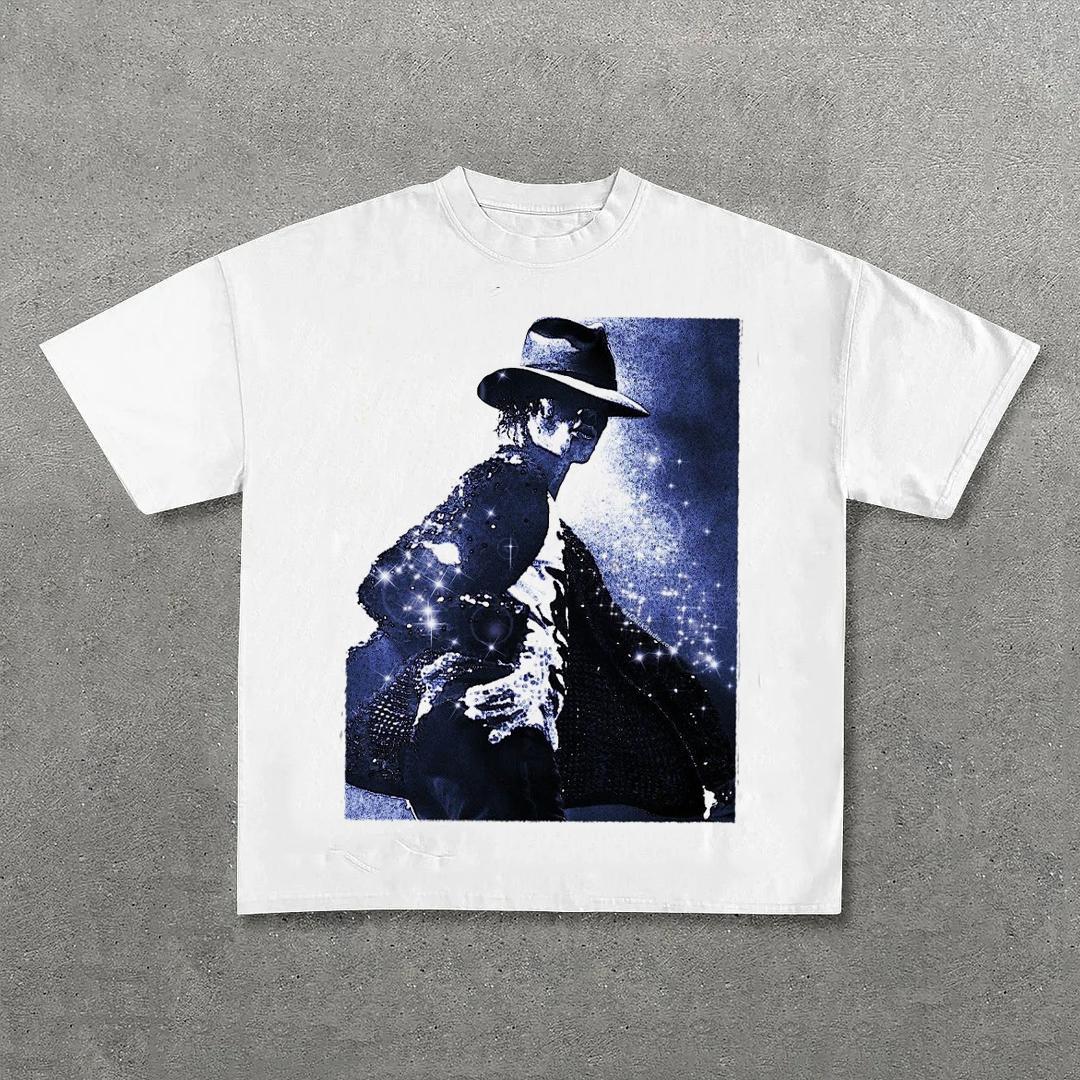 Vintage Miss The King Of Pop Forever Spirit Graphic Cotton T-Shirt Product Image