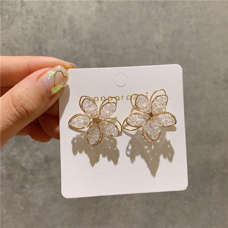 Floral Faux Crystal Alloy Stud Earring Product Image