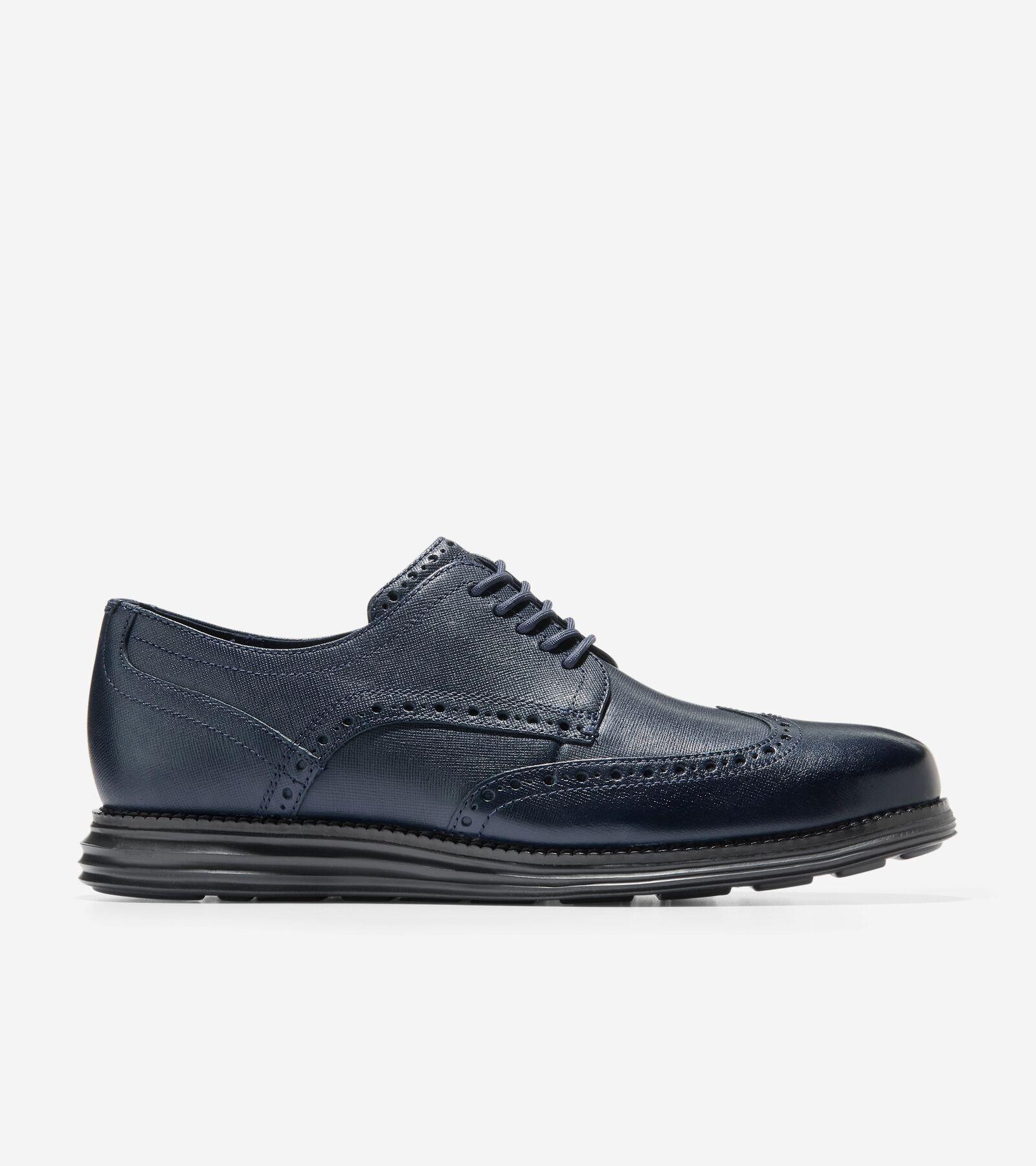 Cole Haan Mens riginal Grand Wingtip Oxford Shoes - Blue Size 8 Product Image