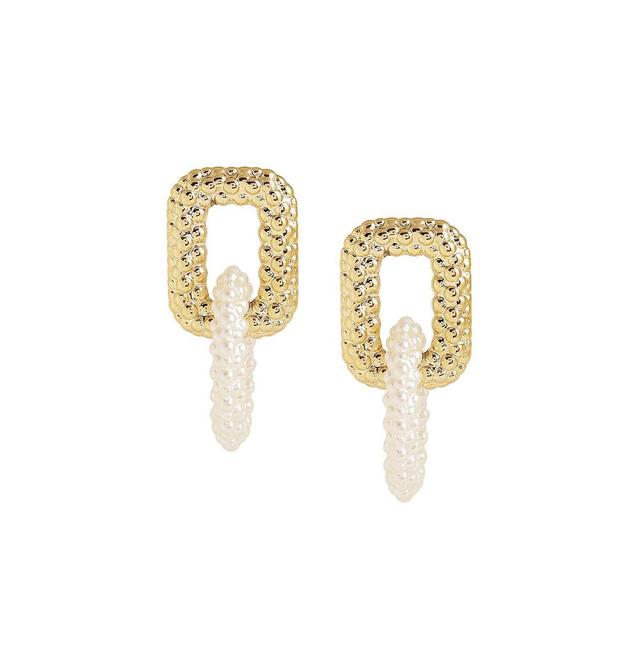 Sohi Womens White Link Drop Earrings Product Image