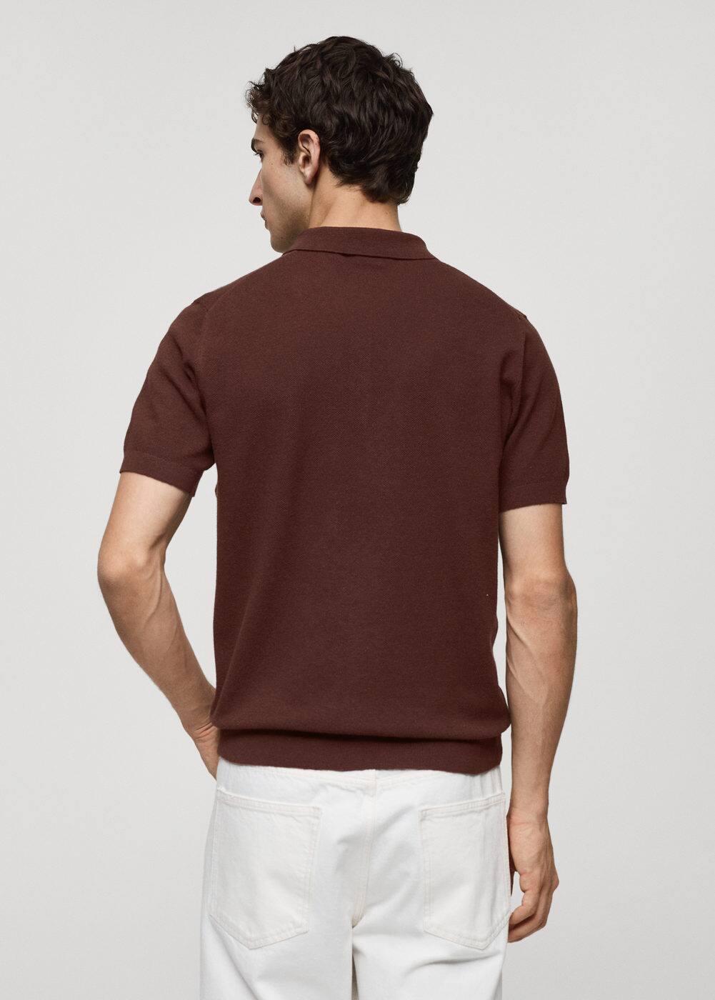 MANGO MAN - Short-sleeve knitted polo shirt burgundyMen Product Image