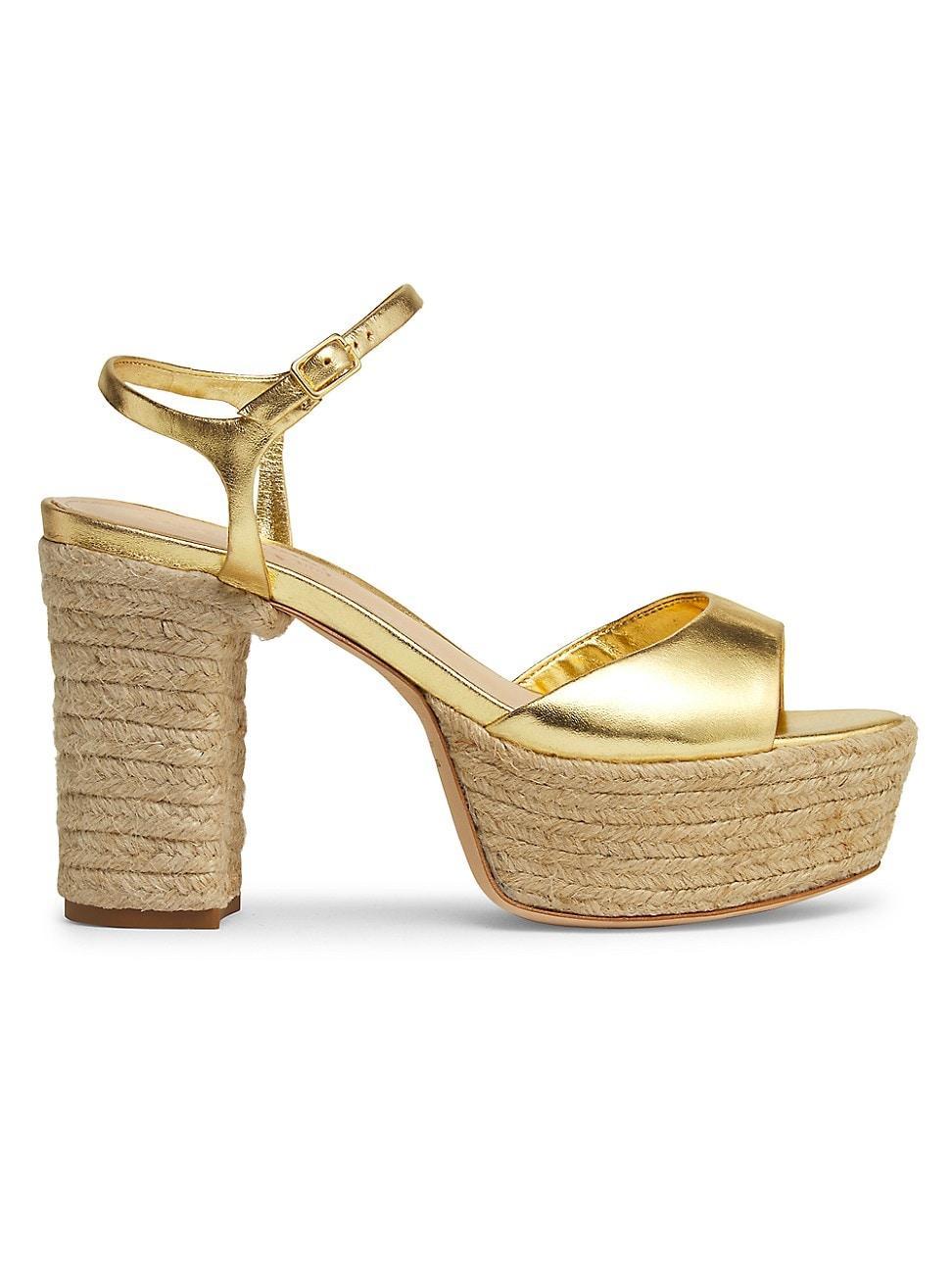 Womens 105MM Metallic Leather Platform Sandals Product Image