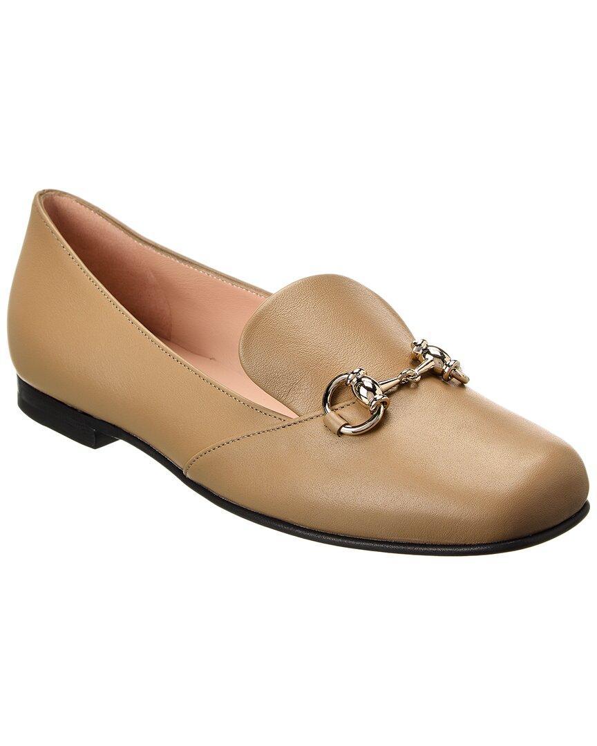 Horsebit Leather Loafer In Beige Product Image