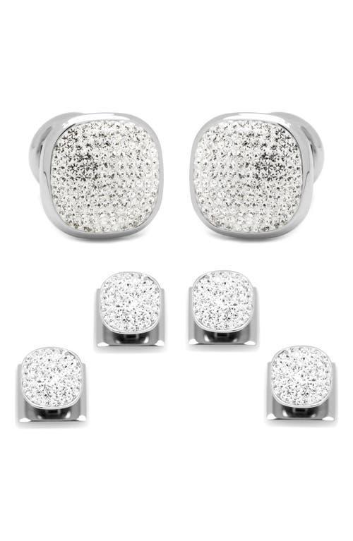 Mens Pav Crystal and Stainless Steel Cufflinks Product Image