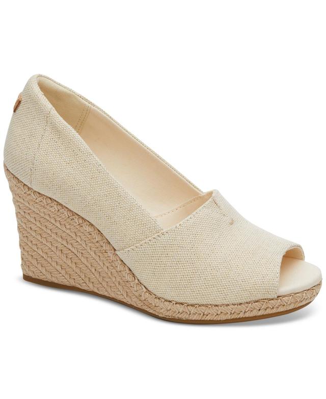 Toms Womens Michelle Recycled Peep-Toe Espadrille Wedges Product Image