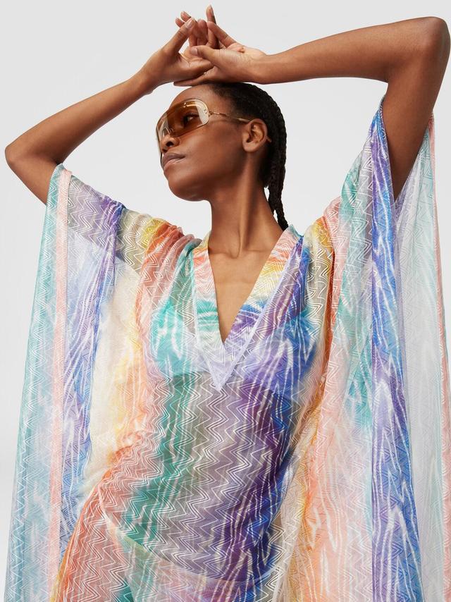 Short tie-dye print cover up kaftan Multicoloured | Missoni Product Image