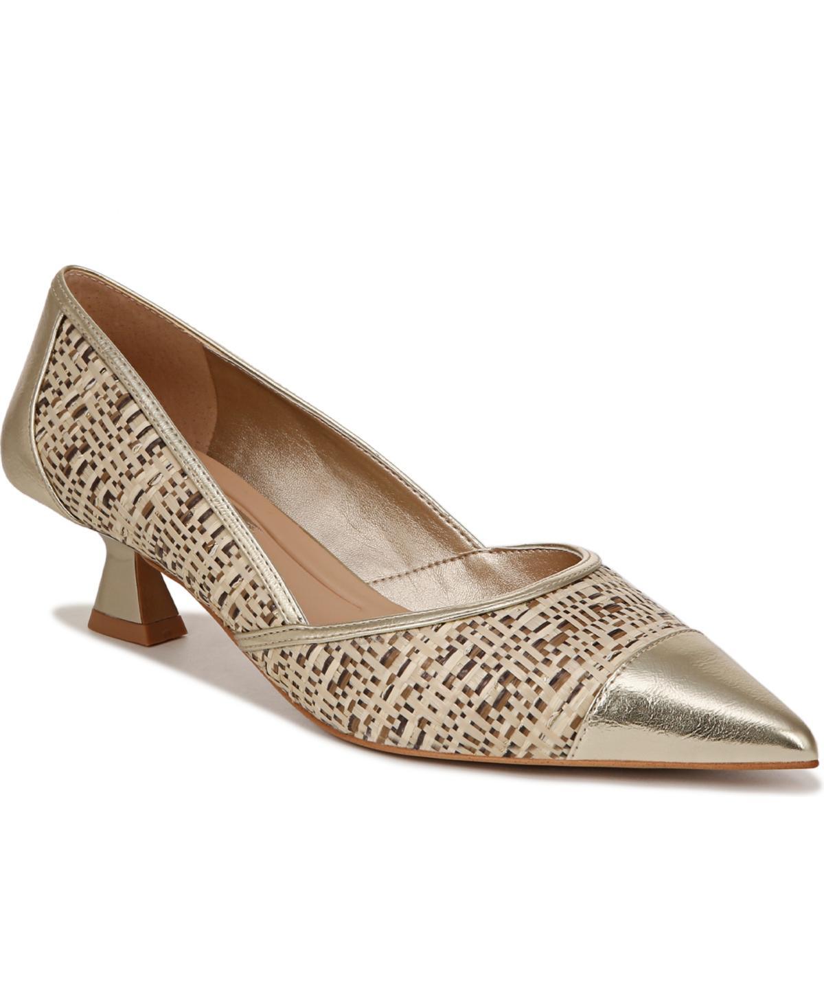 Franco Sarto Womens Darcy Pointed Toe Kitten Heel Pumps - Gold Multi Raffia Product Image