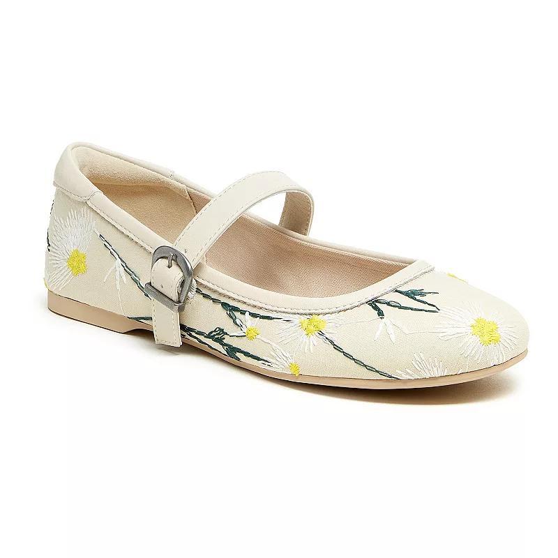 Womens Rocket Dog Emma Ballet Flat Floral Embroidered Product Image