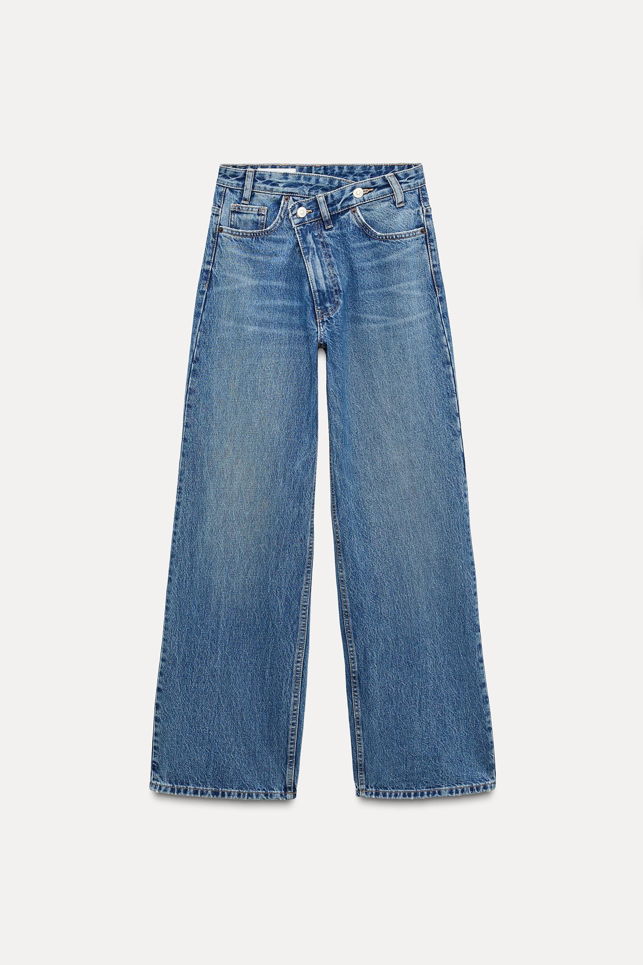 TRF HIGH RISE WIDE LEG CROSSOVER WAISTBAND JEANS Product Image