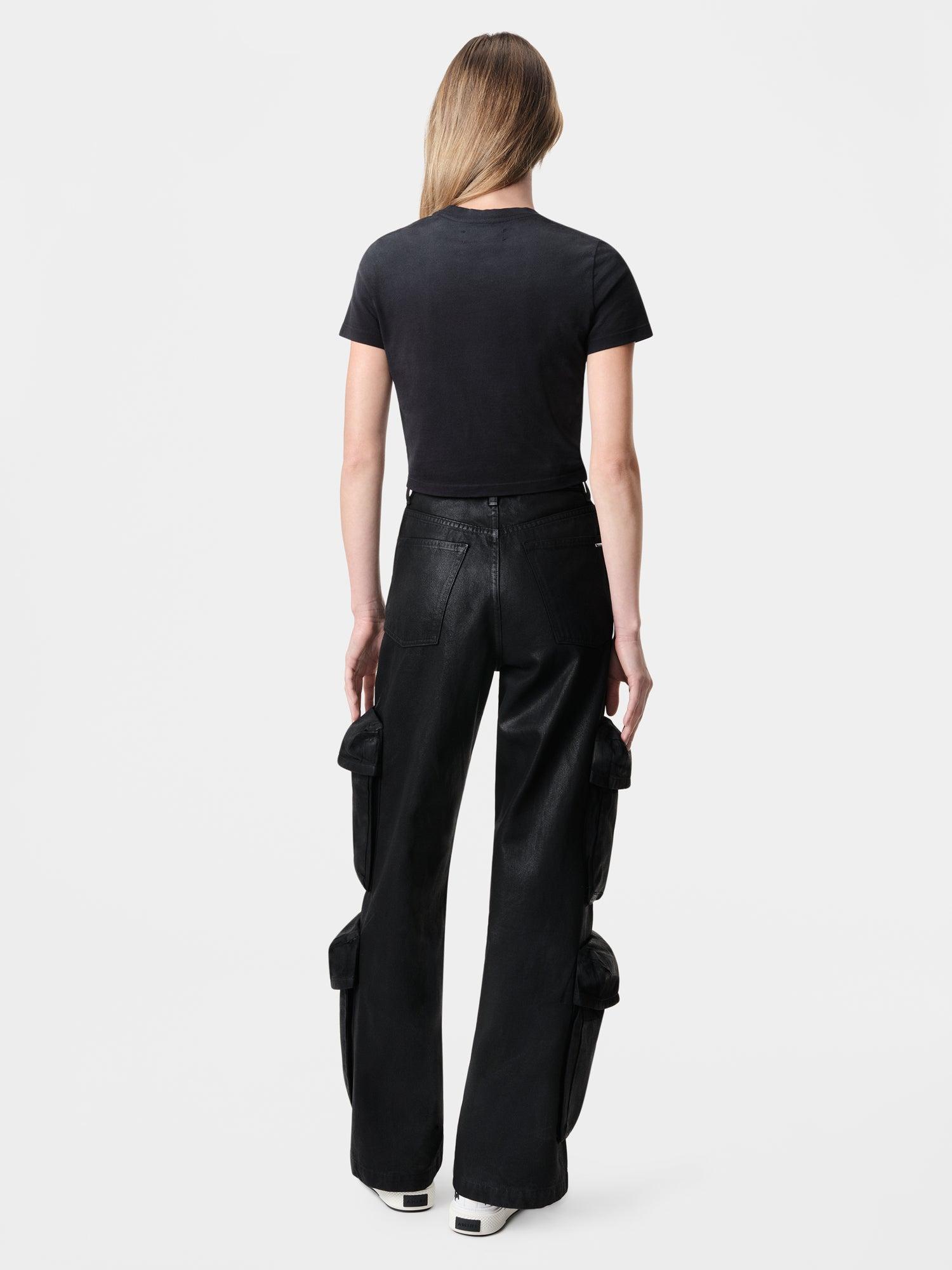 WOMEN - WOMEN'S WAXED BAGGY CARGO JEAN - Black Female Product Image