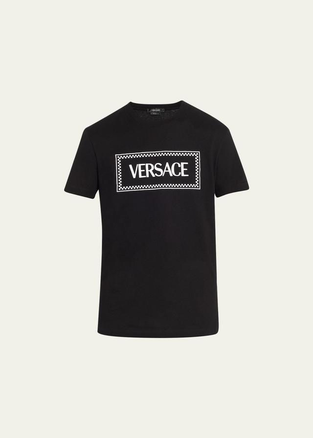 Versace Embroidered Logo Cotton Jersey T-Shirt Product Image