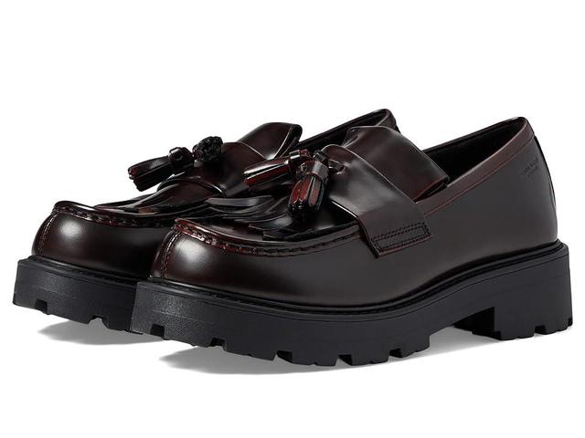 Vagabond Shoemakers Cosmo 2.0 Polished Leather Loafer (Dark Bordo) Women's Shoes Product Image