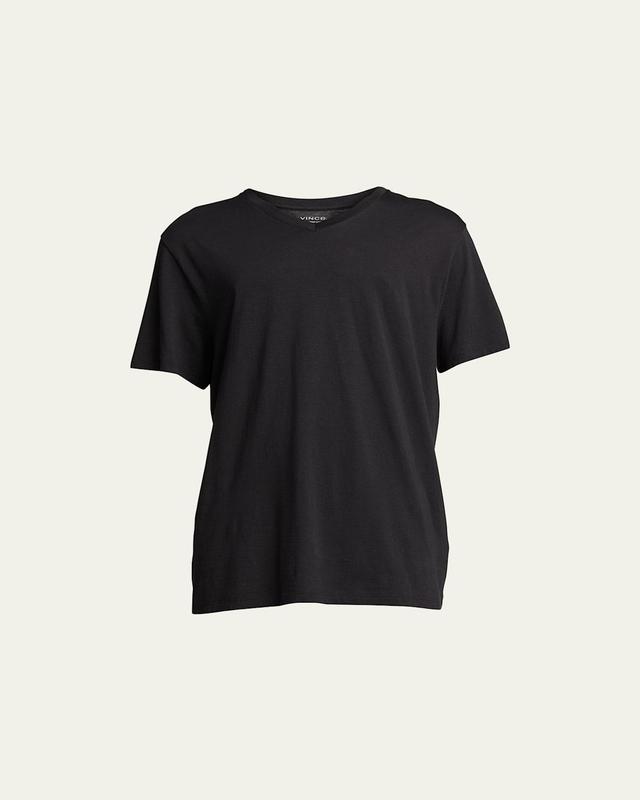 Short-Sleeve V-Neck Jersey T-Shirt, Gray Product Image