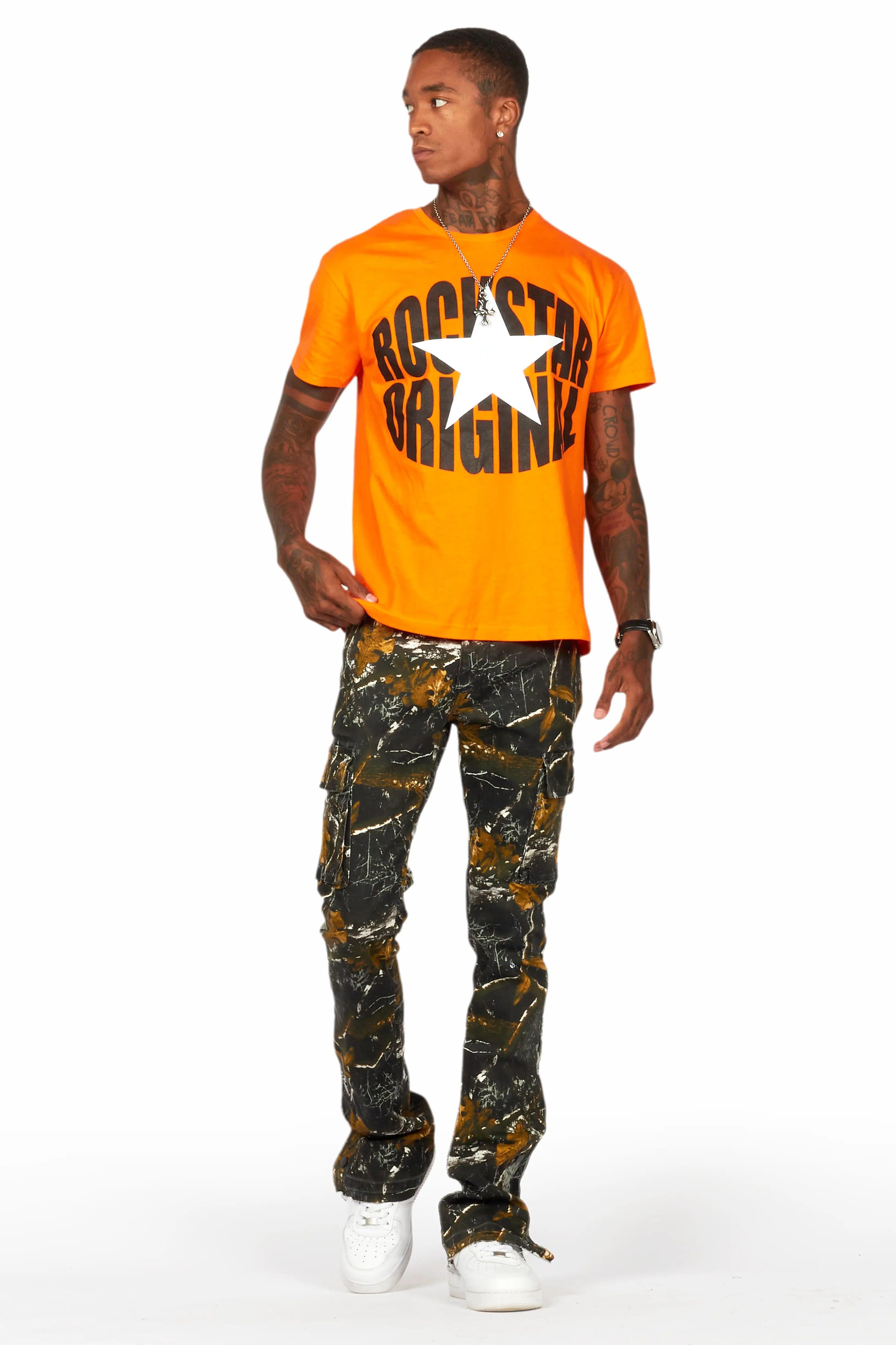 Waage Black Tree Camo Cargo Stacked Flare Jean Male Product Image