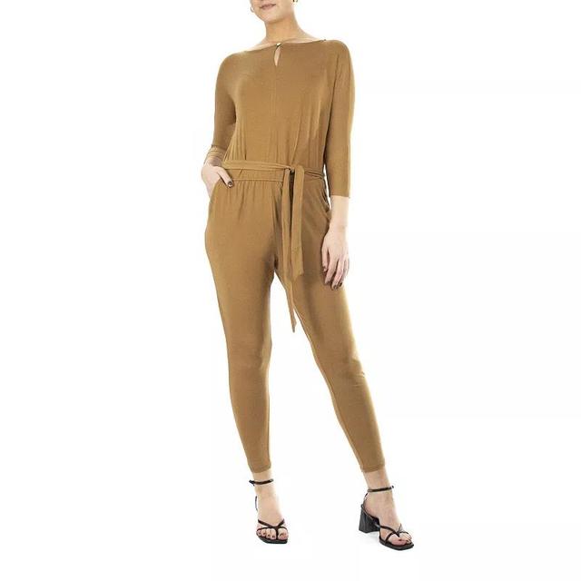 Womens Nina Leonard Solid Ankle Jumpsuit Product Image