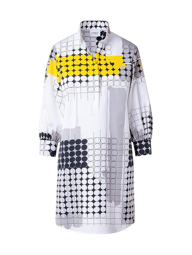 Womens Skyscraper Facade Print Poplin Shirtdress Product Image