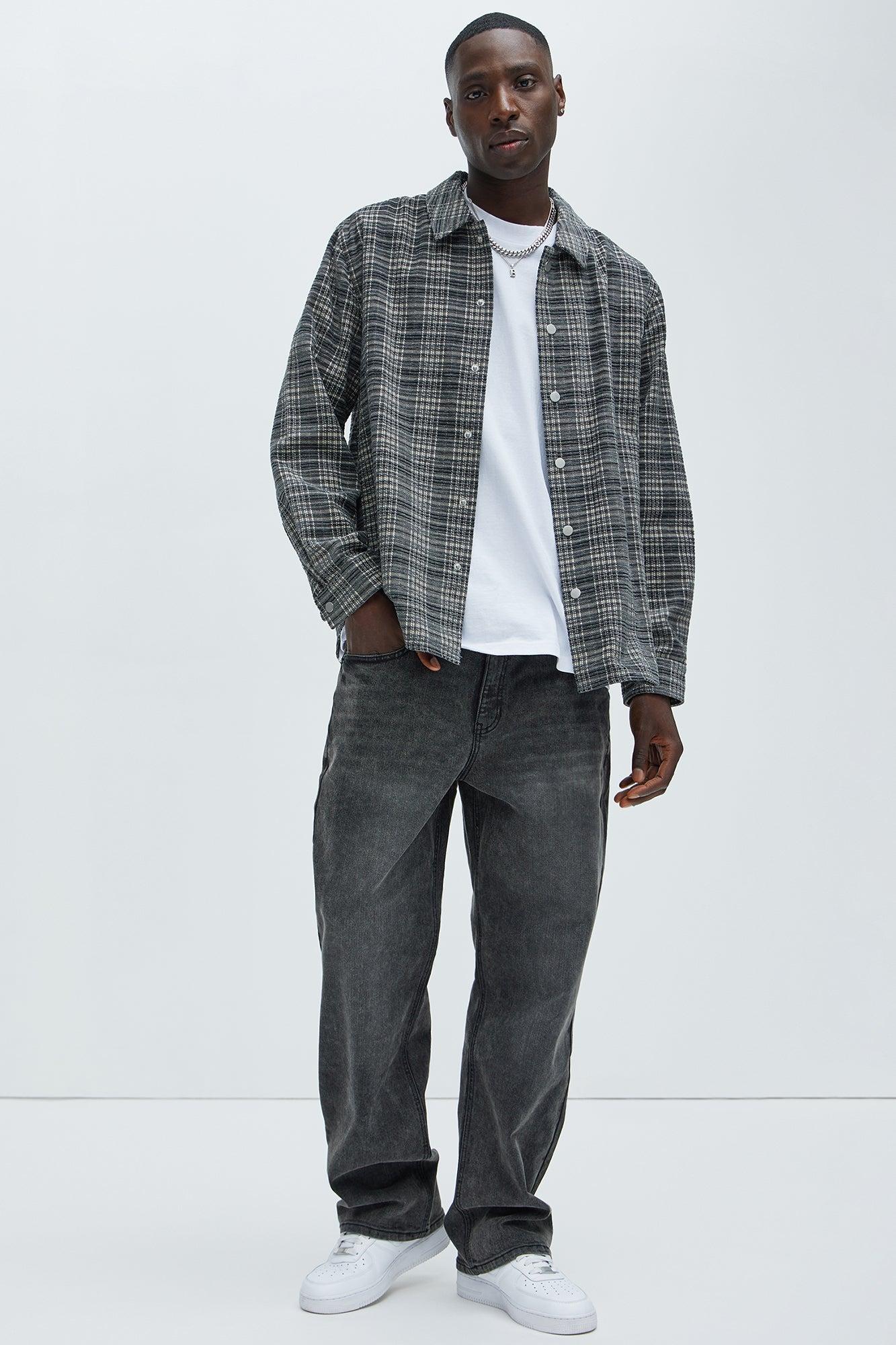 Walter Textured Plaid Overshirt - Black/combo Product Image