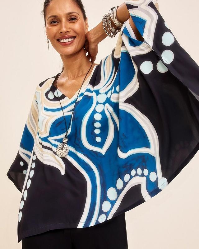 Abstract Floral Poncho Product Image