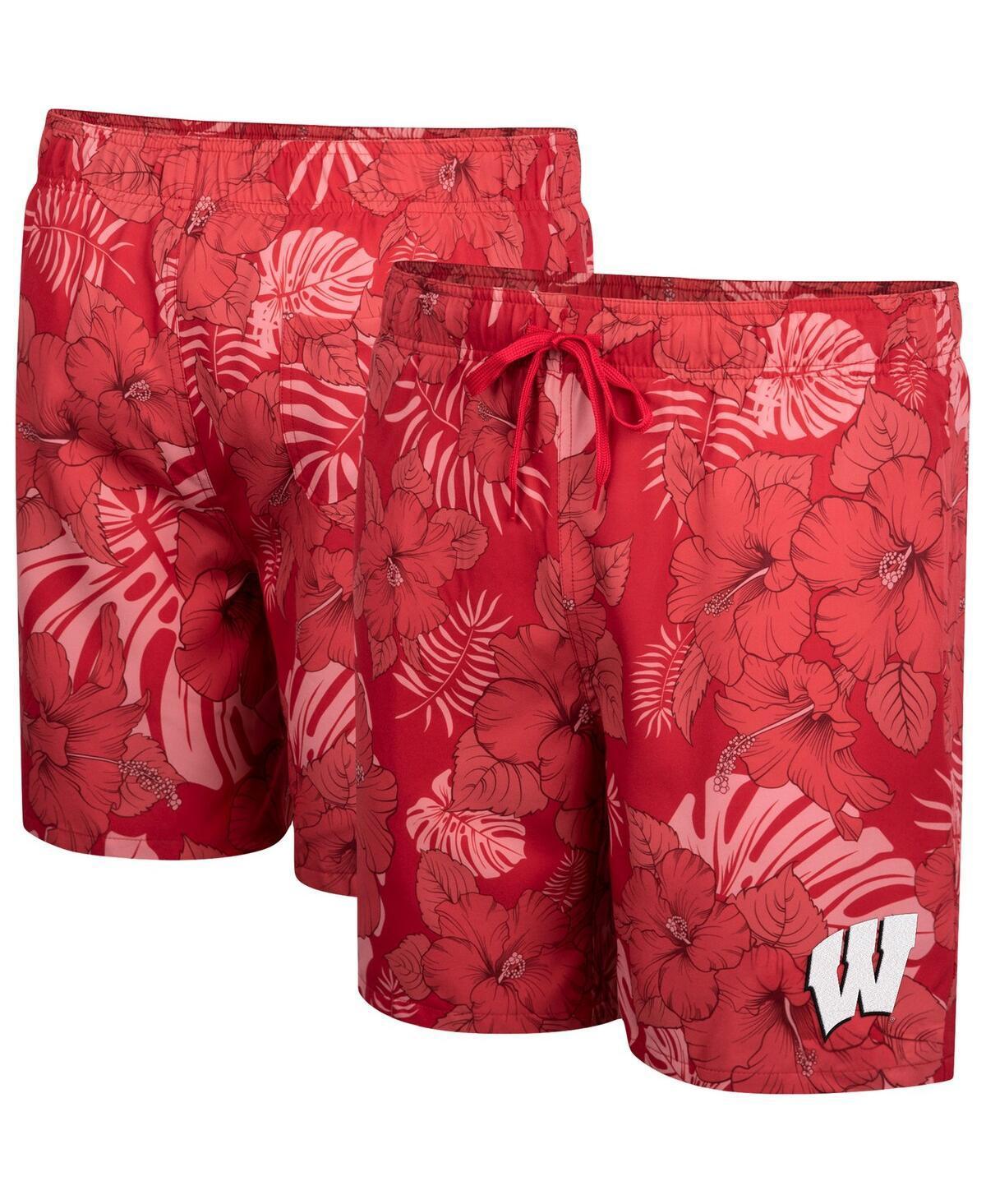 Mens Colosseum Red Wisconsin Badgers The Dude Swim Shorts Product Image