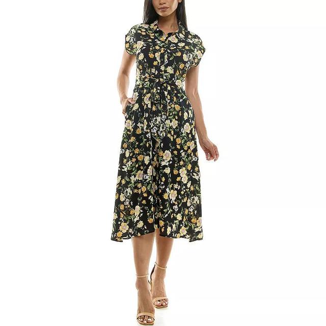 Womens Nina Leonard Collared Button Front Dress Product Image