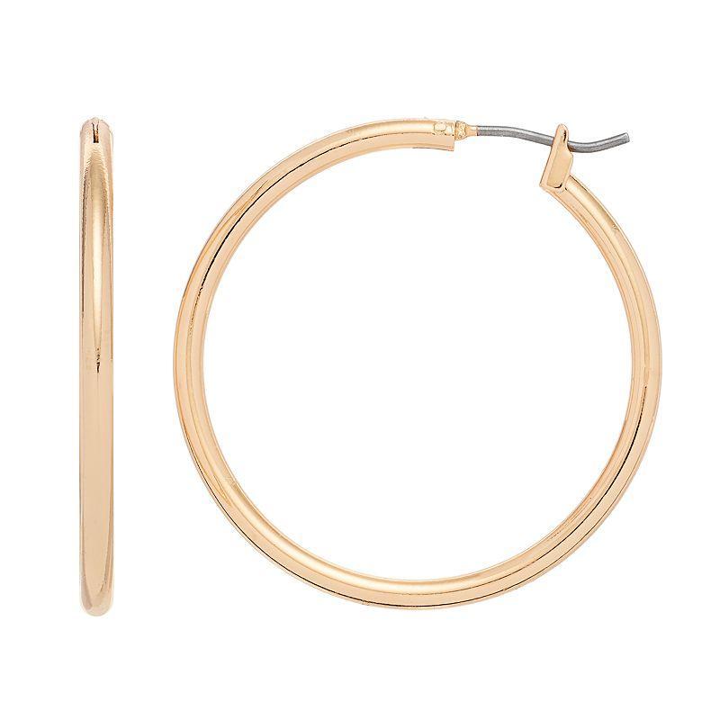 Napier Round Tube Hoop Earrings, Womens, Gold Tone Product Image