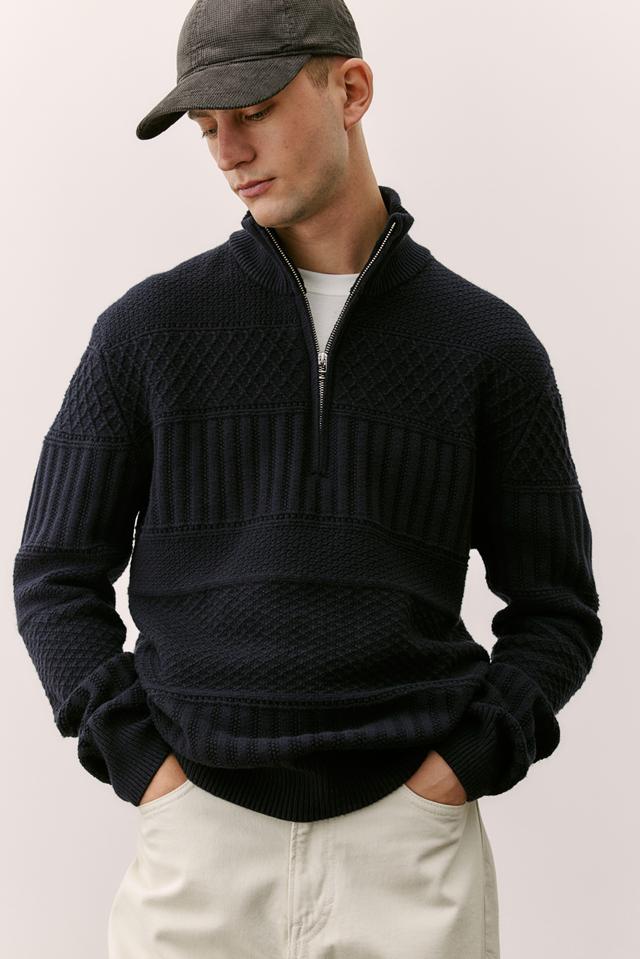 Regular-Fit Pattern-Knit Sweater Product Image