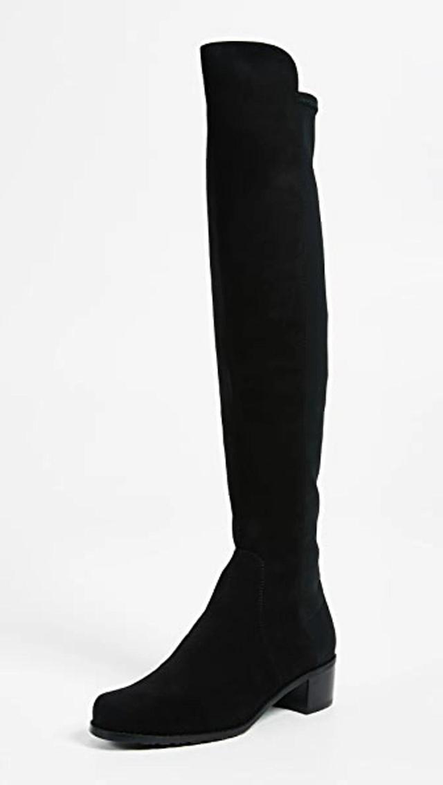 STUART WEITZMAN Reserve Suede Over-the-knee Boots In Black   Product Image