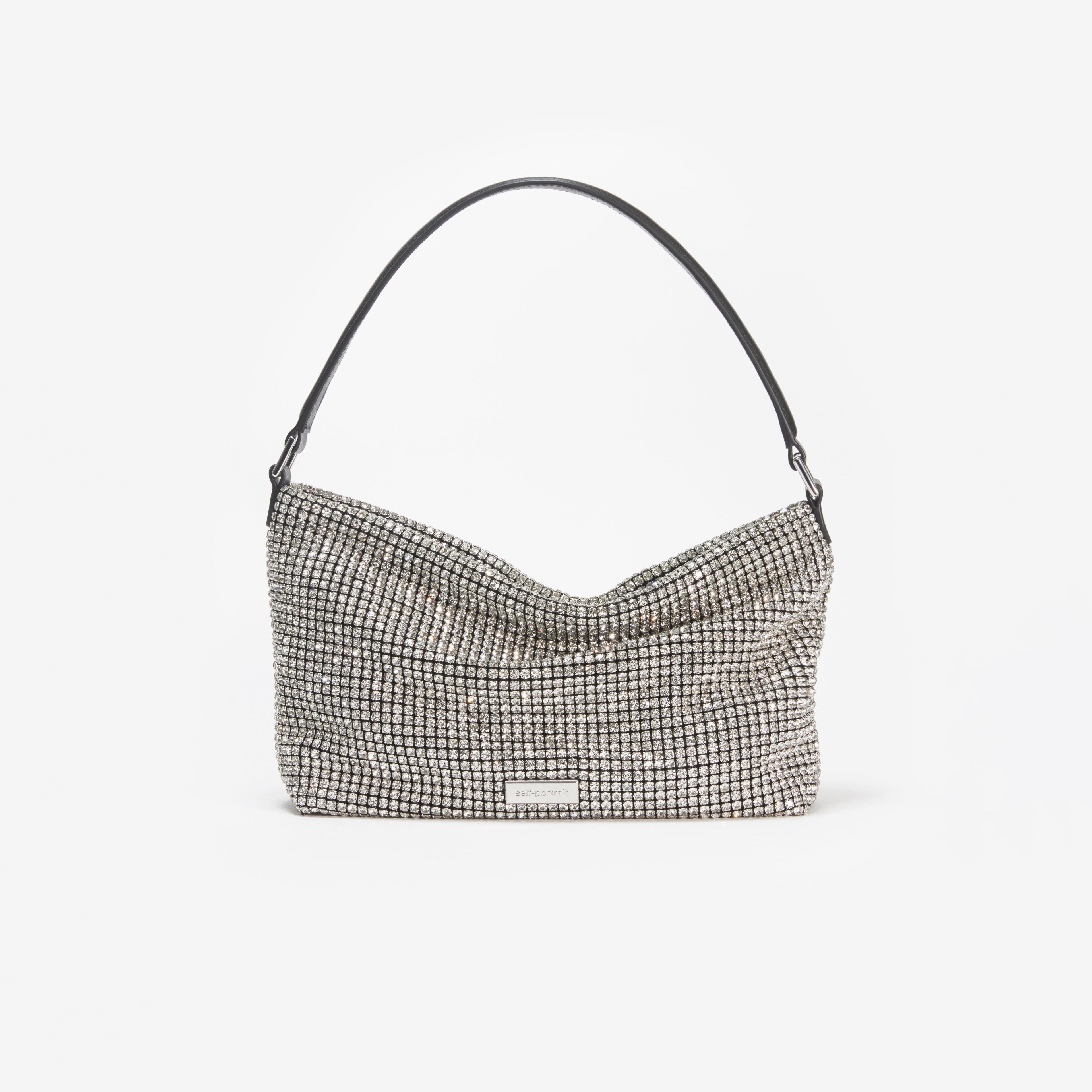 Silver Diamante Medium Hobo Bag Product Image