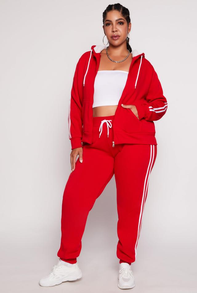 Womens Plus Size Varsity Stripe Drawstring Joggers Product Image