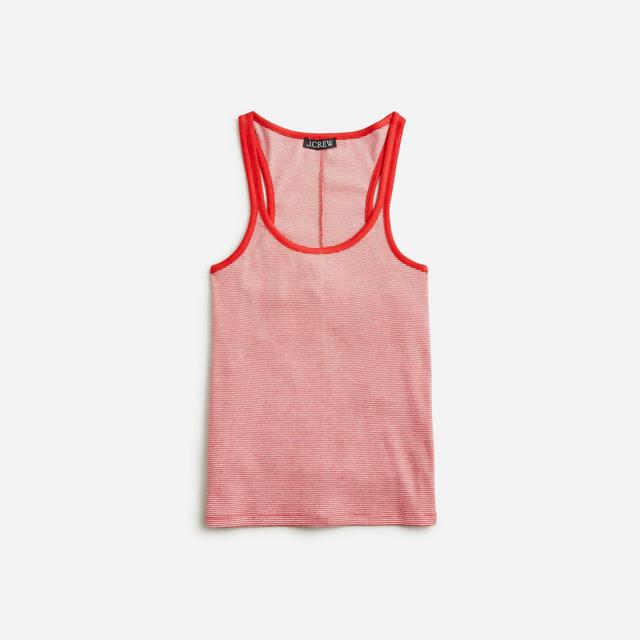 Fine rib racerback tank top in stripe Product Image