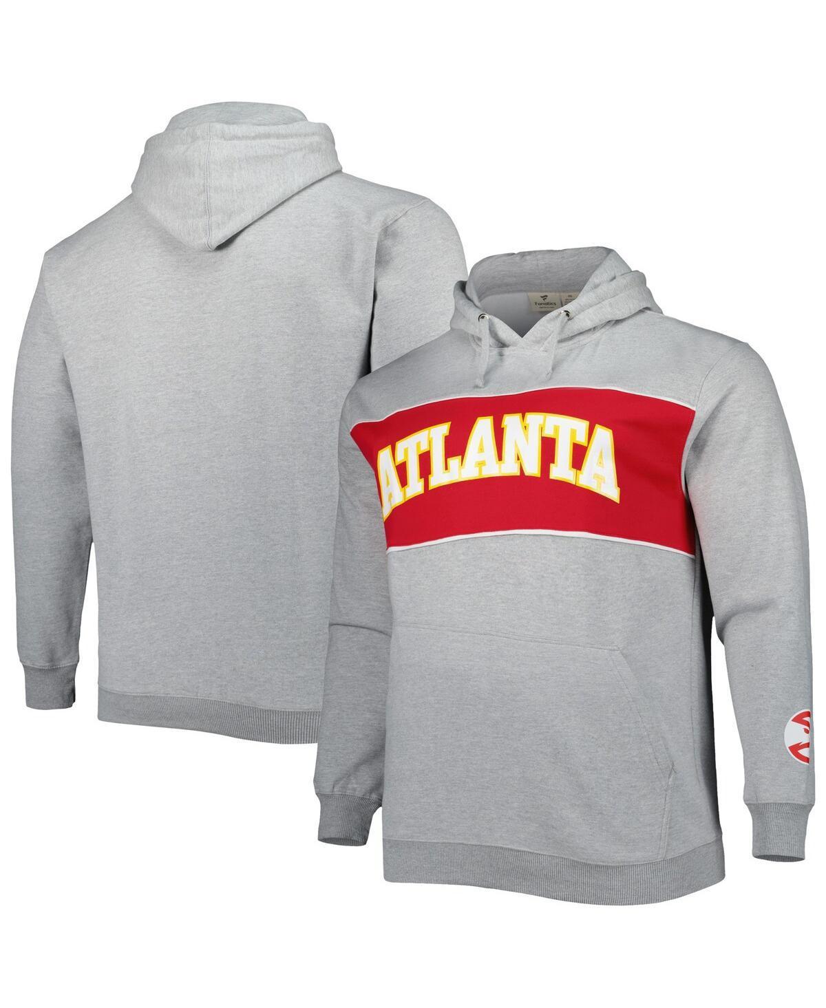 Mens Fanatics Branded Heather Gray Atlanta Hawks Big & Tall Wordmark Pullover Hoodie Product Image