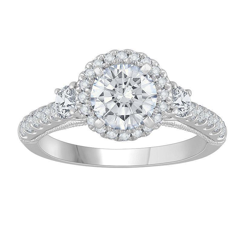 Diamond Medley 14k White Gold 1 3/4 Carat T.W. Lab-Grown Diamond Engagement Ring, Womens 14k Whgold Product Image